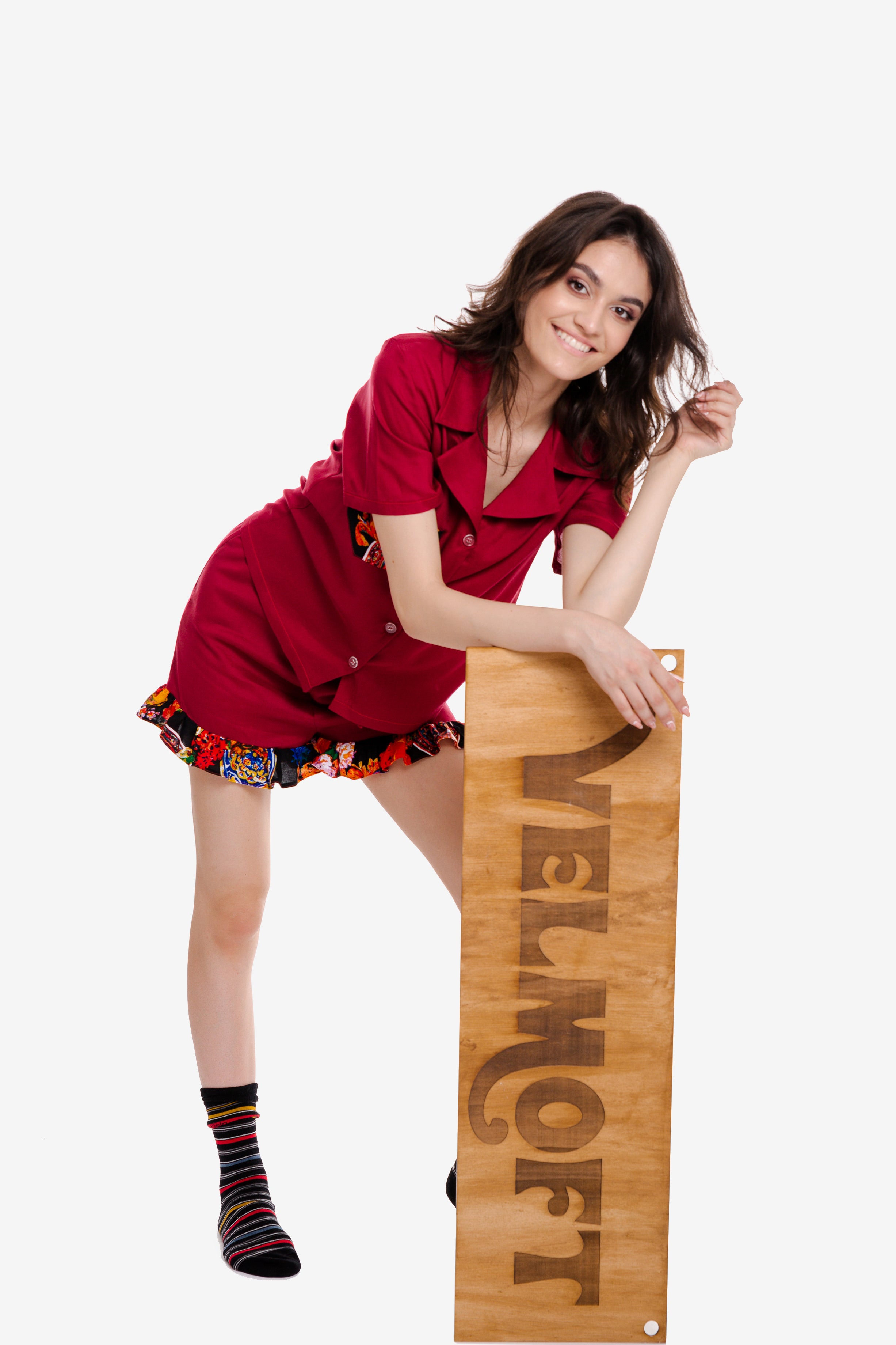 Red Pajamas with Ruffles