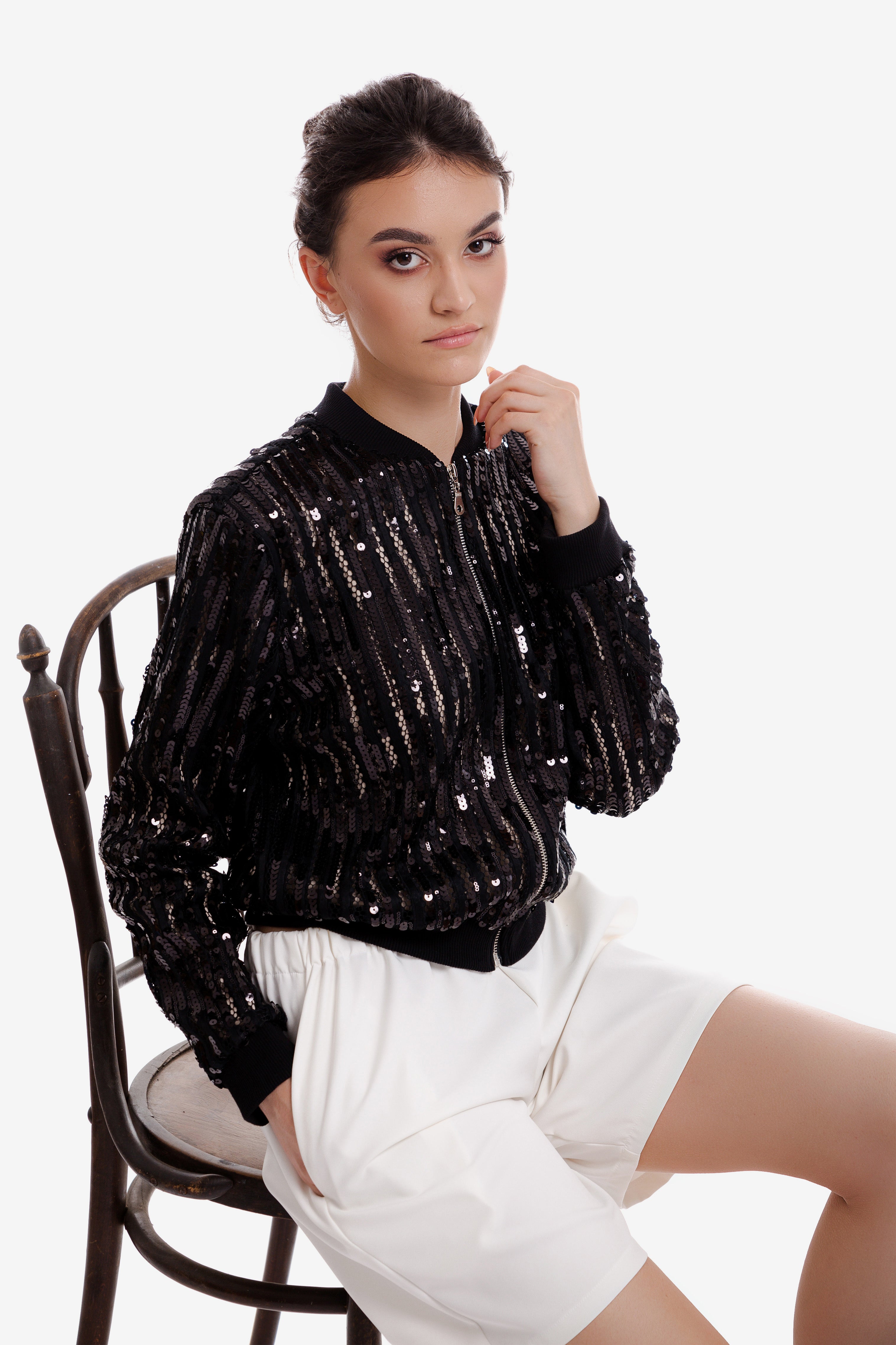 Sequin Bomber Jacket