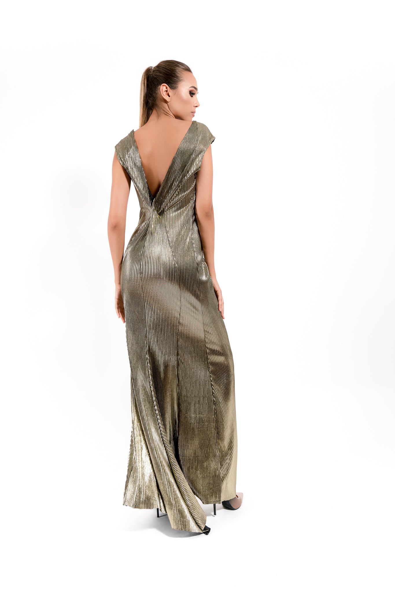 Long Gold Dress - Velmoft