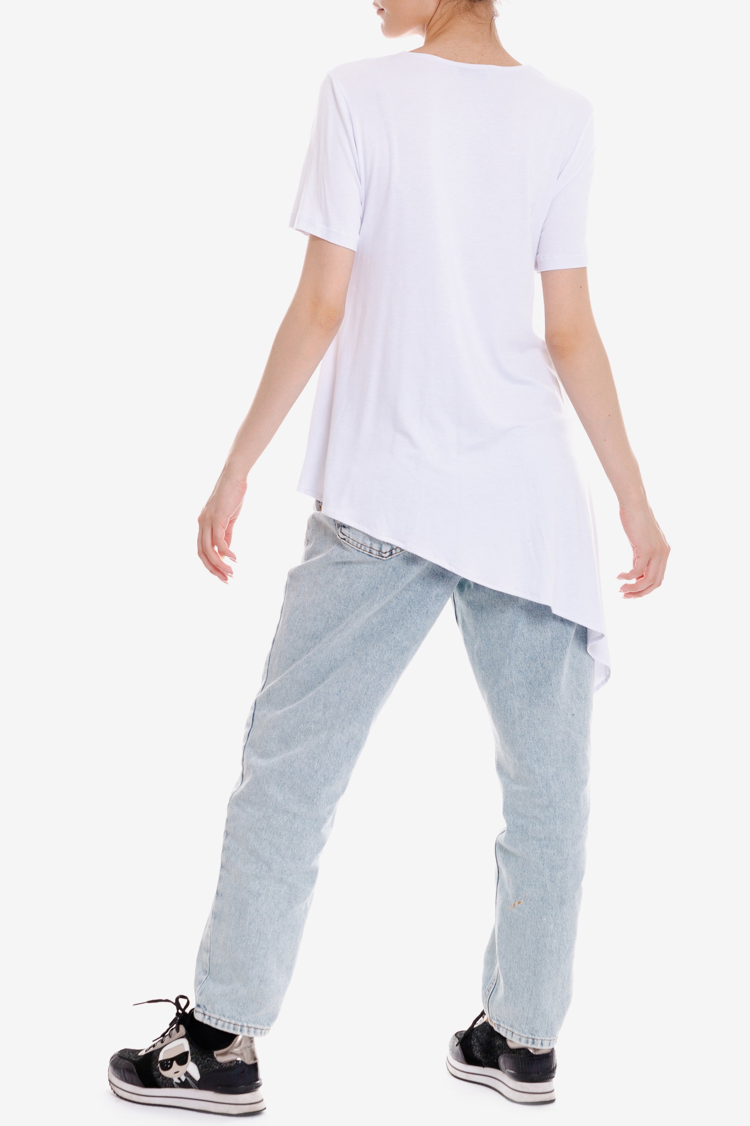 Asymmetric White T-Shirt