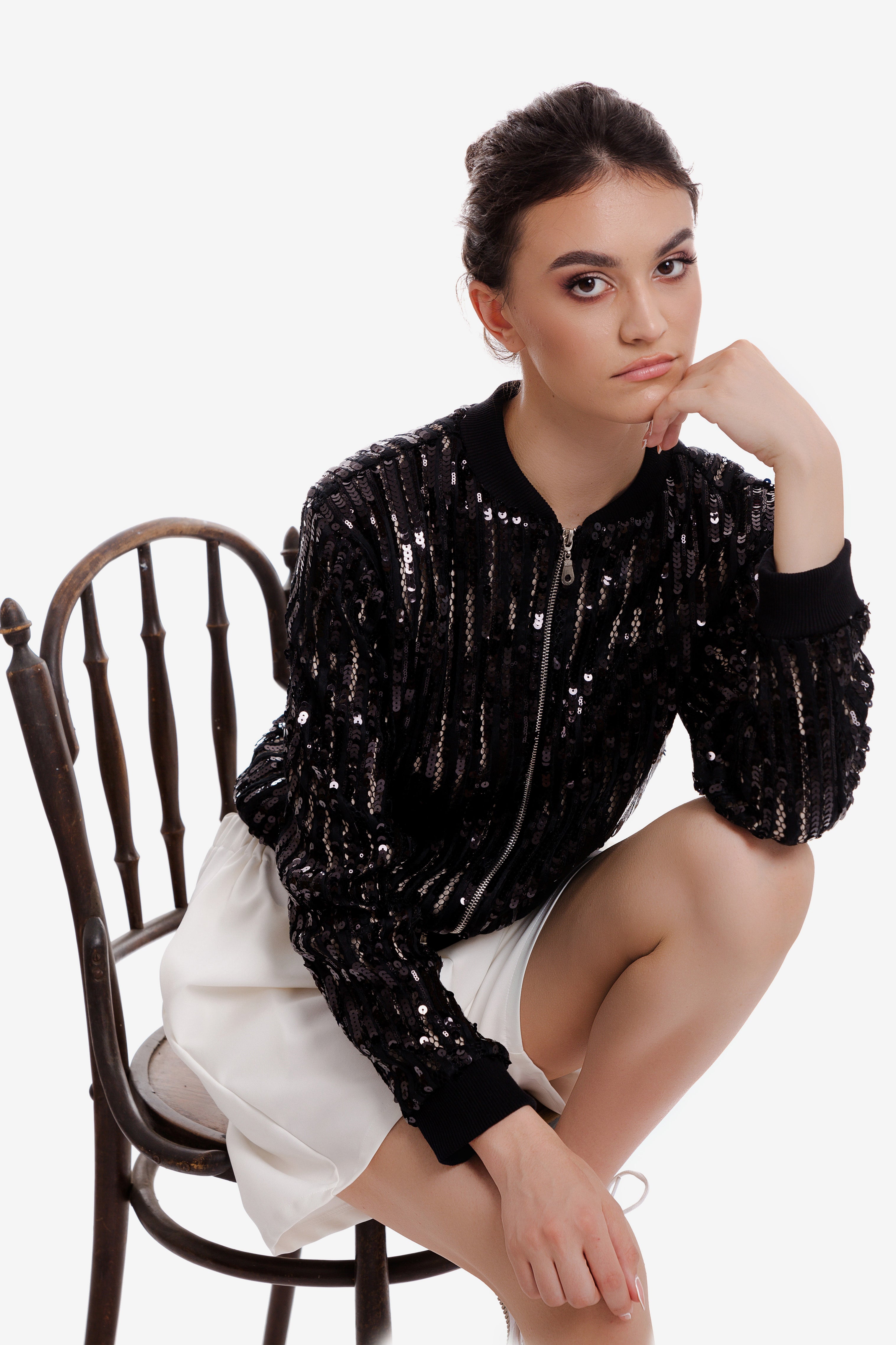 Sequin Bomber Jacket