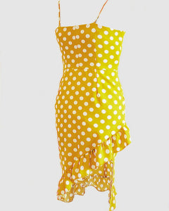Yellow Dress with White Dots - Velmoft