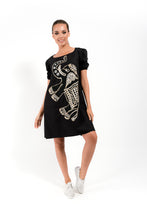 Load image into Gallery viewer, Black Dress with African Elements - Velmoft