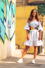 Load image into Gallery viewer, White Dress with Ruffles - Velmoft