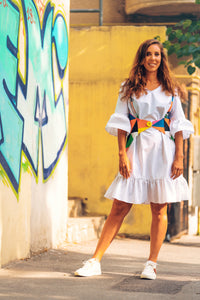 White Dress with Ruffles - Velmoft
