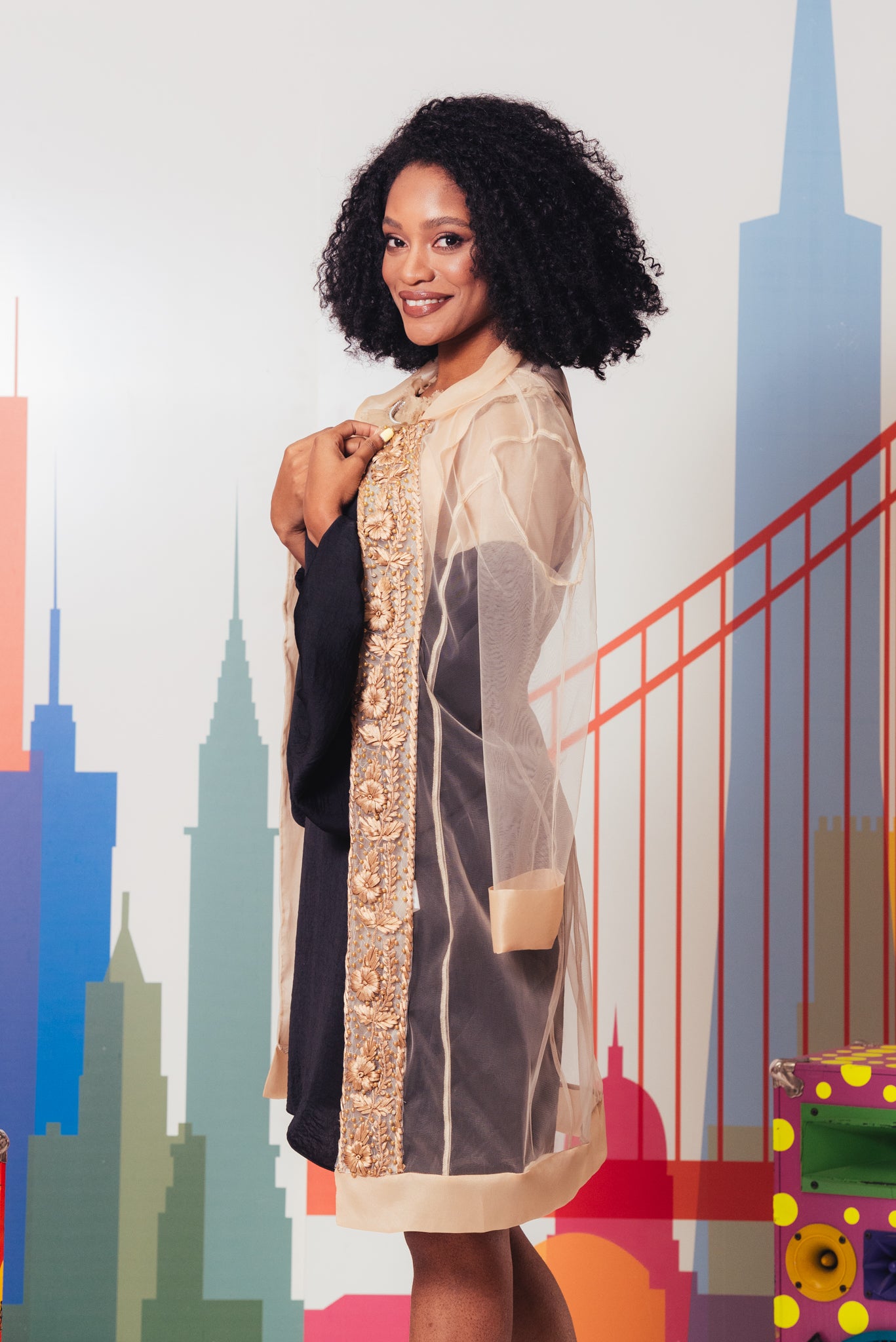 Nude Jacket with Embroidery - Velmoft