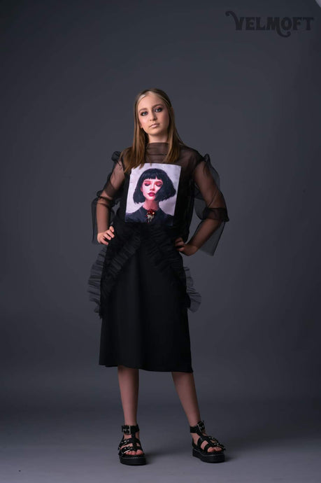 Woman in Black Blouse